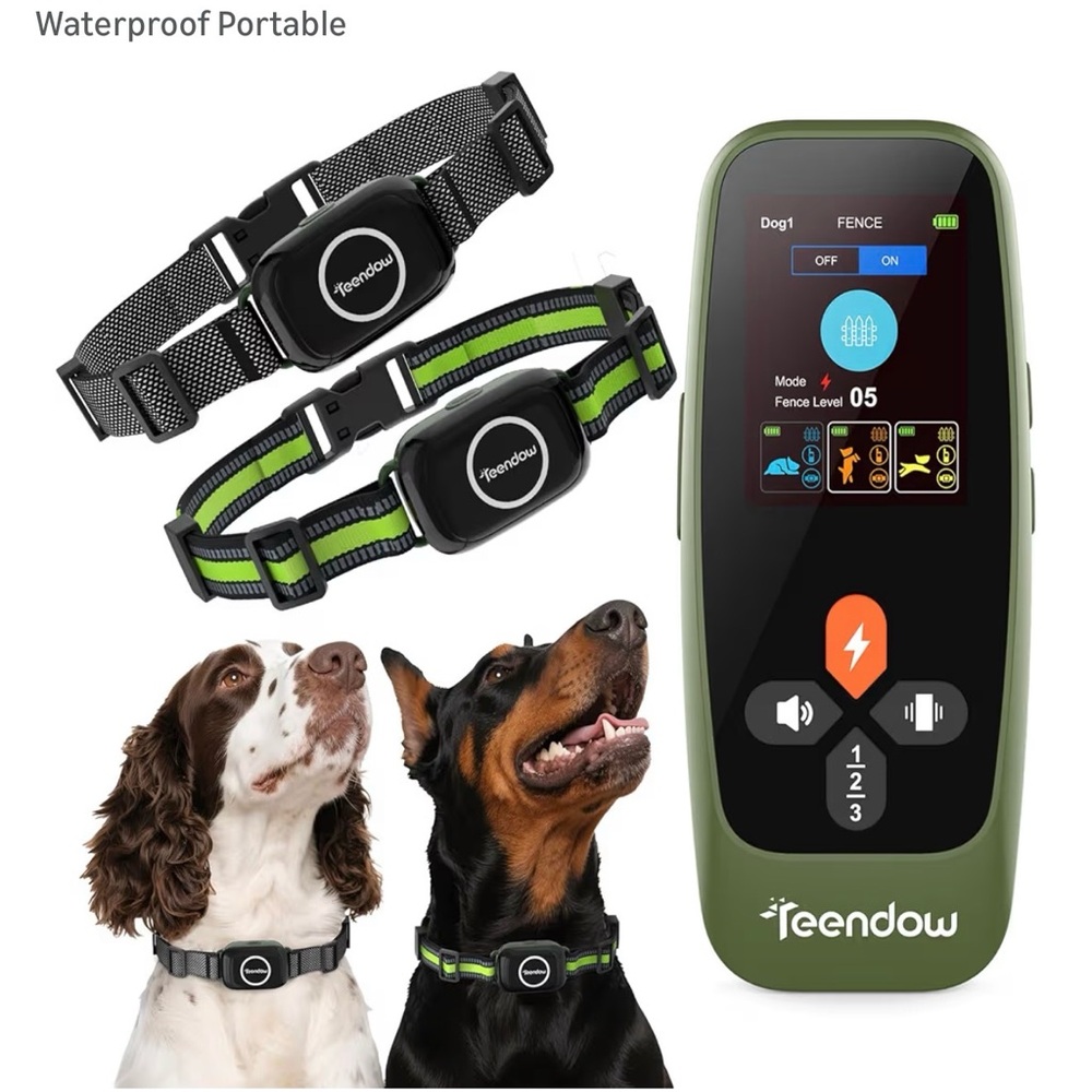Waterproof Dog Training Collar - Black and Green